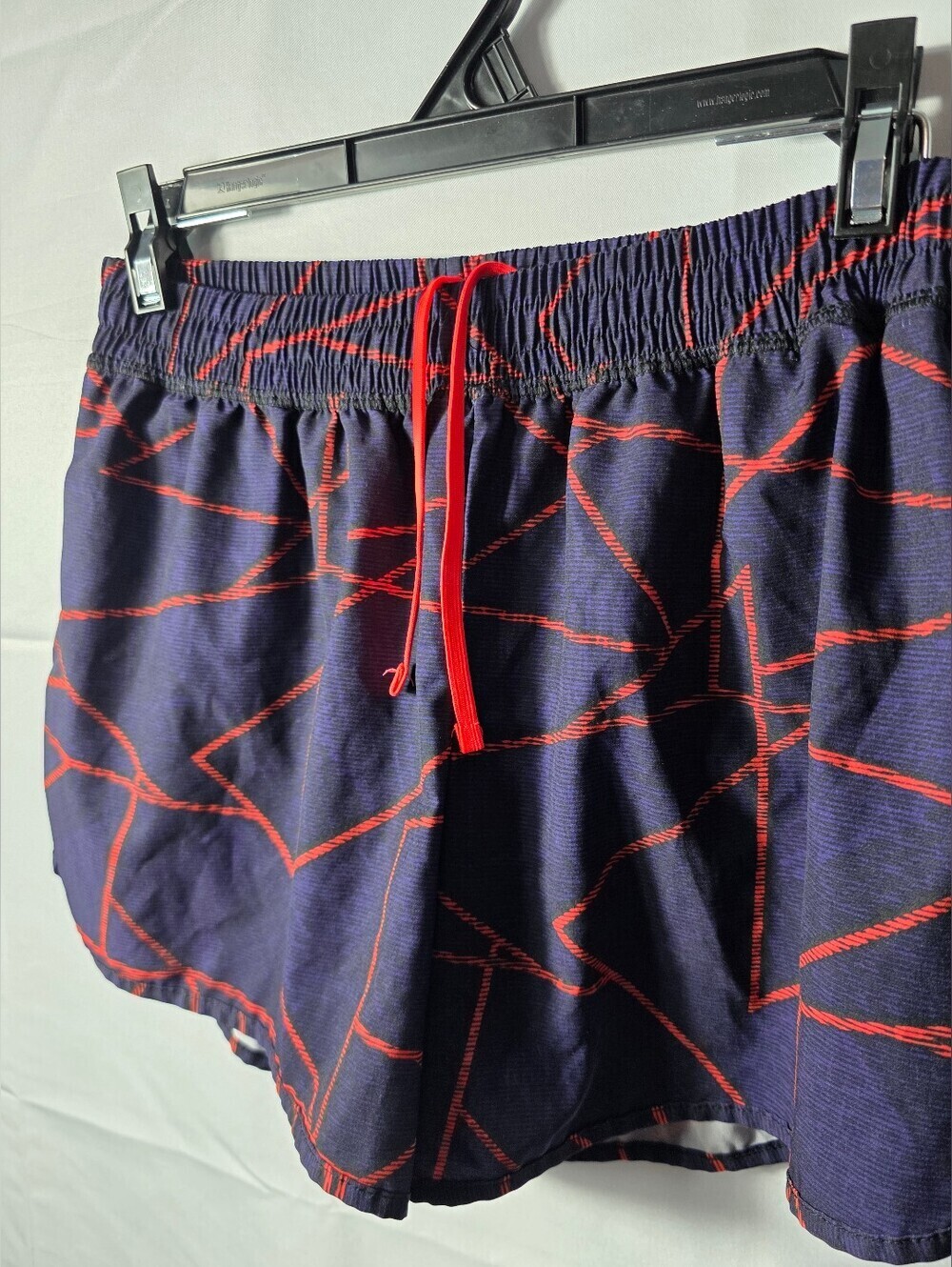 Champion Purple Swim Shorts with Red Accent Drawstring Small